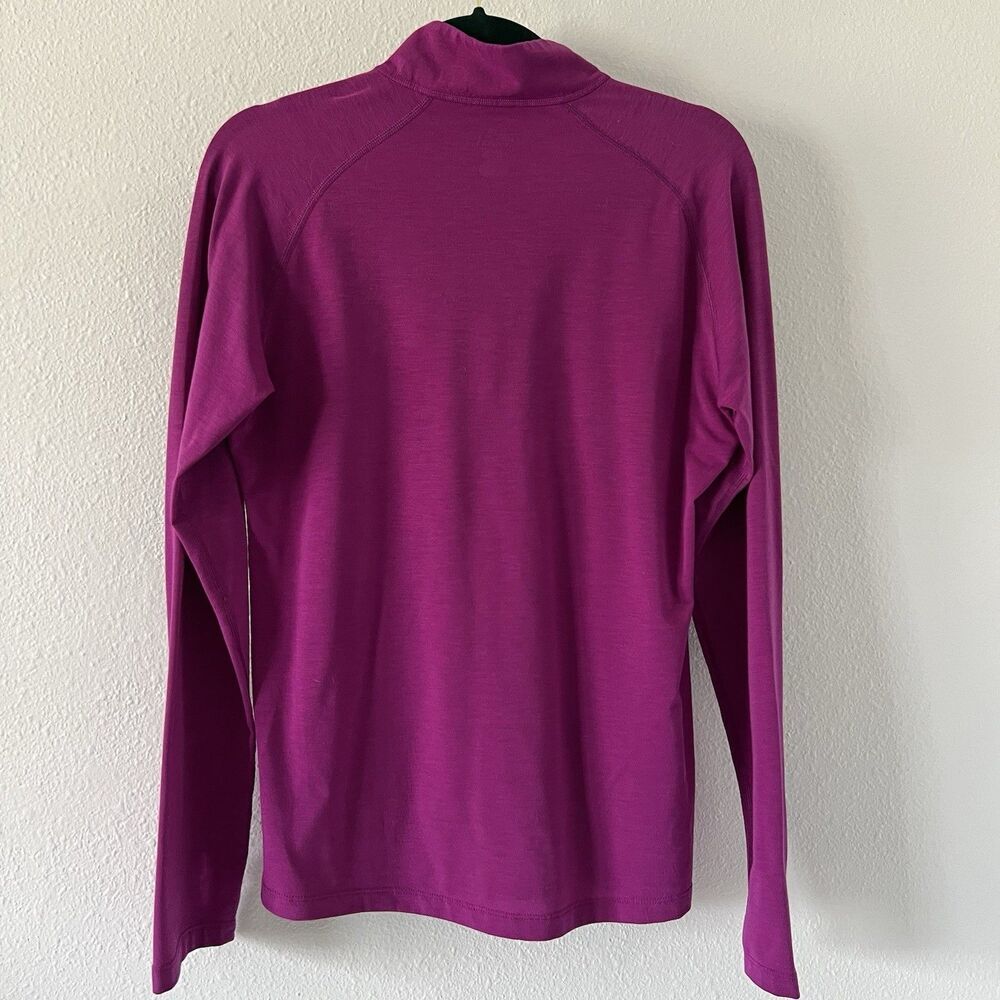 Merino Blend By Paradox 1/4 Zip Shirt Womens Large Purple Activewear Layering - Picture 3 of 10